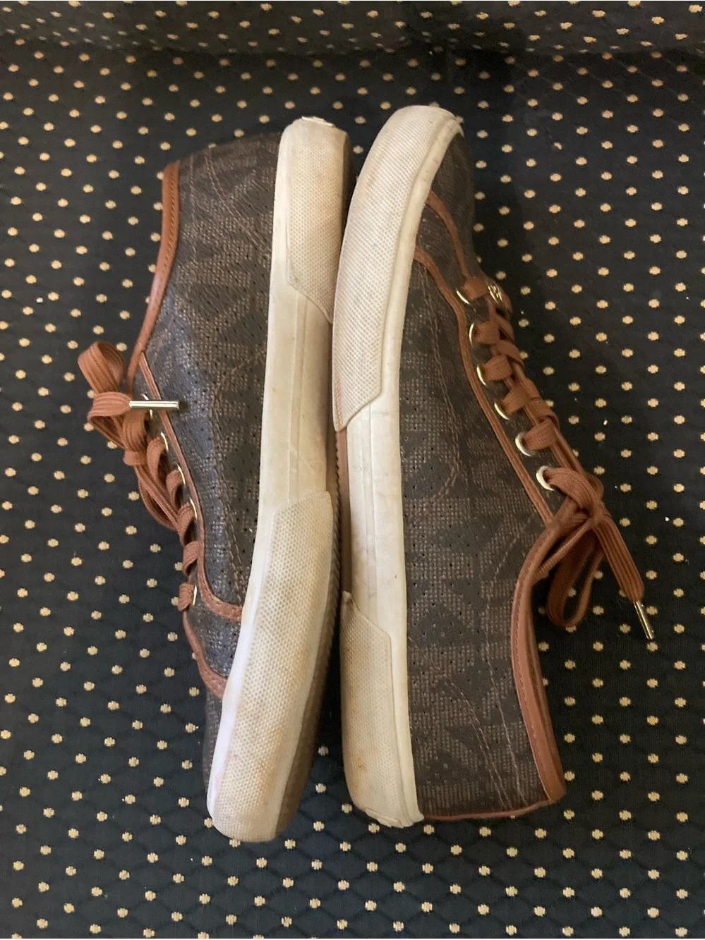 Michael Kors Women’s Size 8 Brown Tan Signature MK Sneakers Shoes